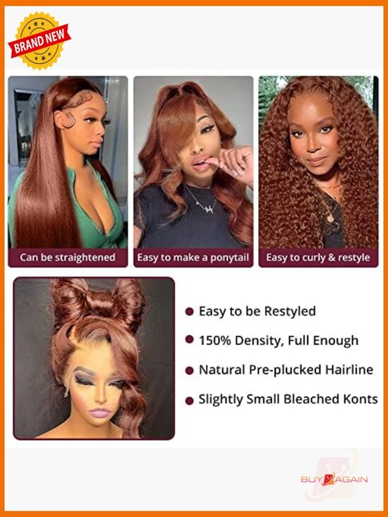 Ombre Highlight 360 Lace Front Wig Human Hair Deep Wave Glueless 220 Density main image 6
